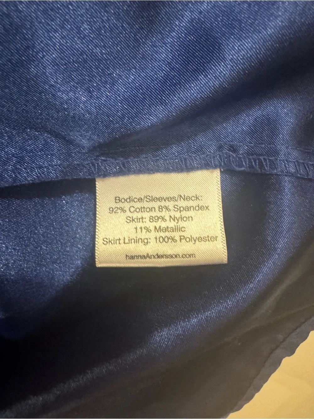 Hanna Andersson Girls Light Blue & Navy Sparkle Tulle Dress Size 6-7